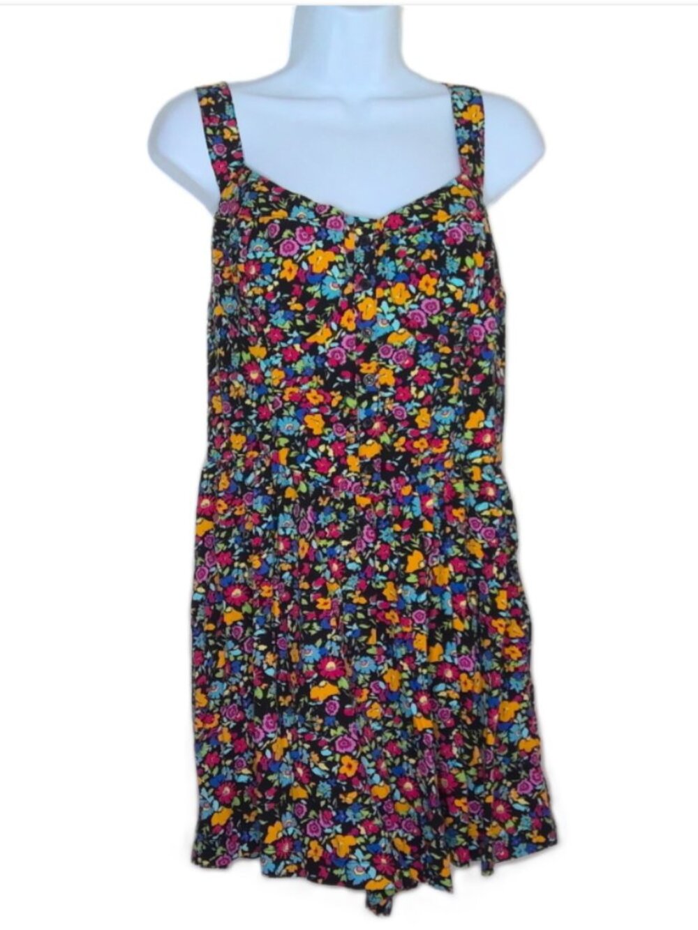 New Wild Fable Floral Romper Sleeveless Smocked Flowy Boho Retro NWT Sz L